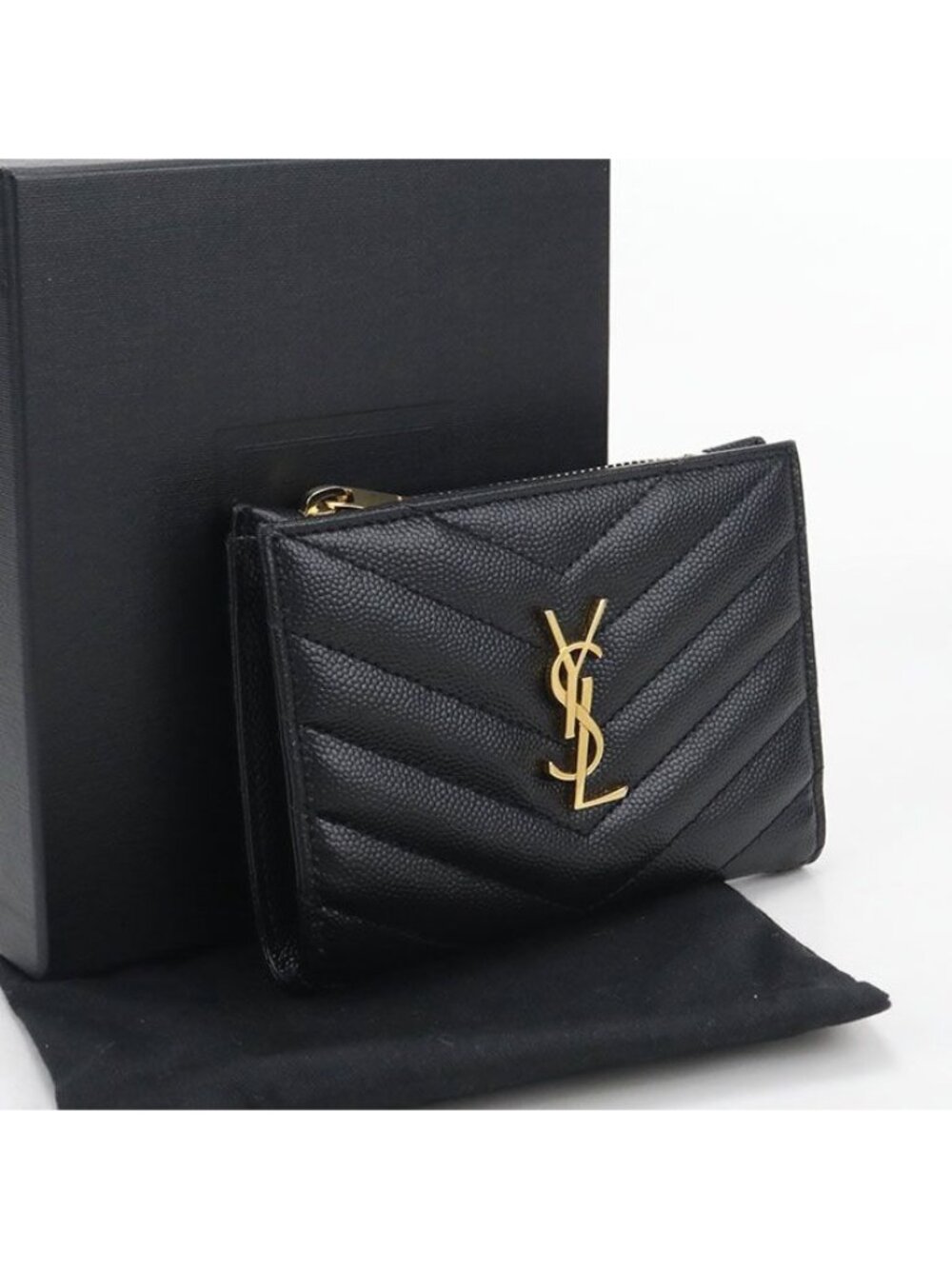 Saint Laurent Zip Wallet Monogram Bifold Calfskin
